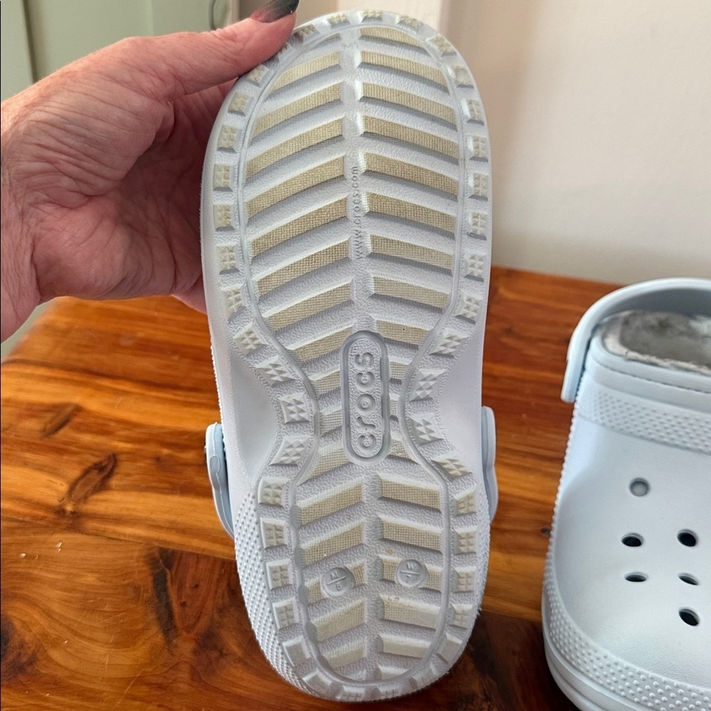 CROCS Light Blue Lined Clogs - Picture 6 of 7